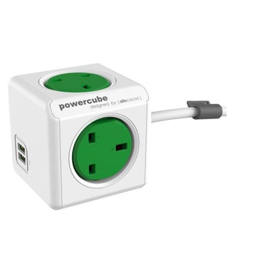 Buy PowerCube Extended USB, UK Socket Green in UAE