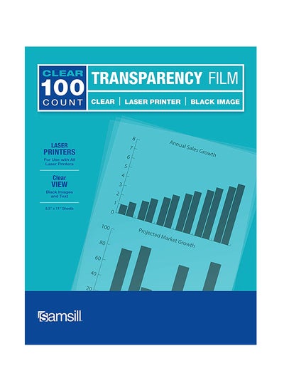 Buy Pack Of 100 Transparency Film For Laser Jet Printers Clear in UAE