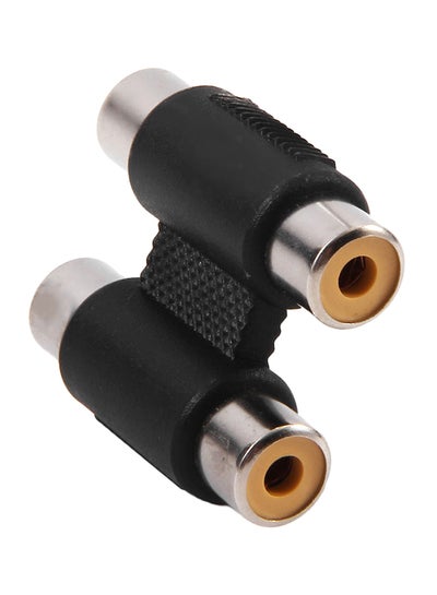 Buy 2RCA Female To 2RCA Female Audio Connector Adapter AV Audio Video Plug Black in Saudi Arabia