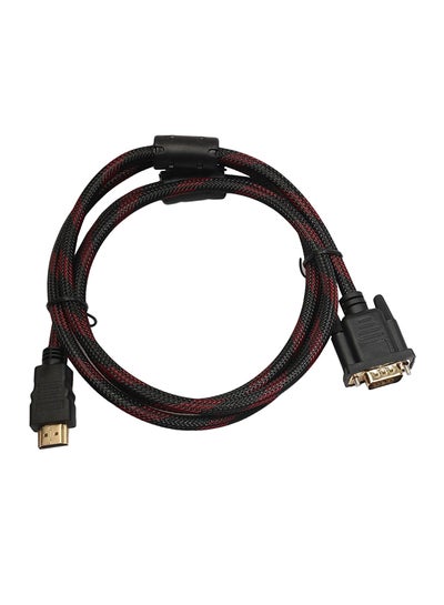 اشتري كابل موصل بيانات محول HDMI ذكر إلى VGA بطول 1.5 متر أسود/أحمر في السعودية