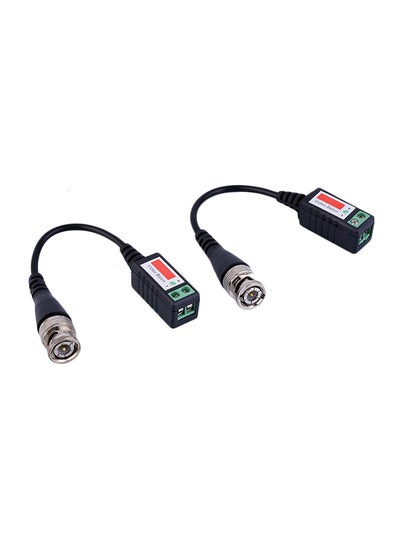 Buy 2-Piece 1 Channel Passive Video Balun Transceiver BNC CCTV Connector CAT5 Cable Black in Egypt