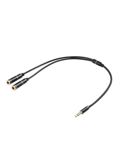 اشتري 3.5mm Stereo Jack Splitter Cable Adapter Connectors 3.5mm 1 Male to 2 Female أسود 3.5 ملليمتر في الامارات