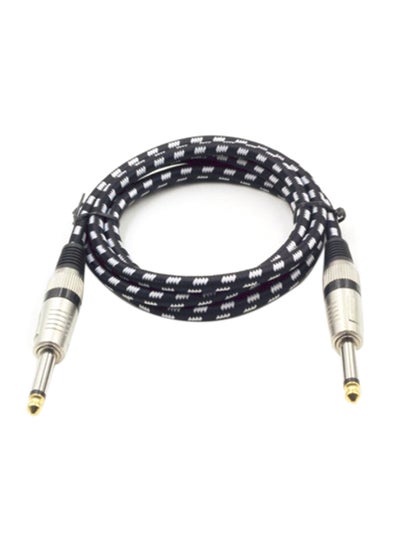 اشتري Electric Guitar Musical Instrument Cable Low Noise Shielded Cable أسود/أبيض في الامارات