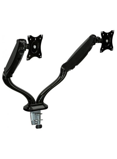 Buy Dual Monitor Desk Clamp Stand Black in UAE