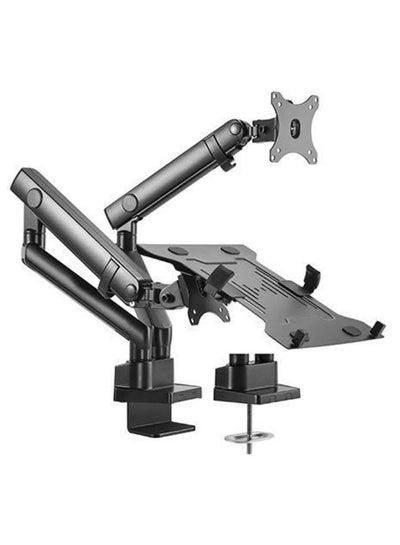 Buy Slim Mechanical Spring Monitor Arm With Laptop Holder Black in Saudi Arabia