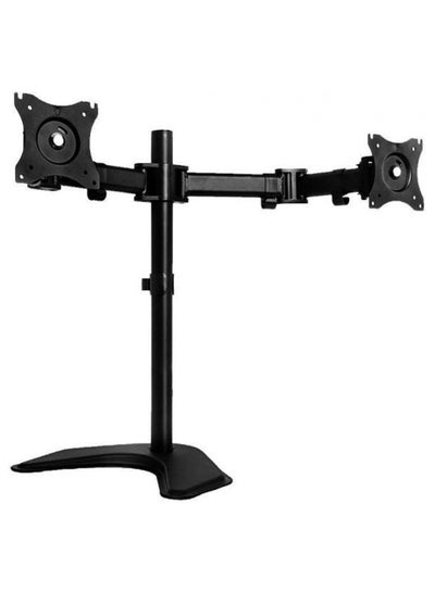 Buy Dual Arm Articulating Monitor Mount Desk Stand Black in UAE
