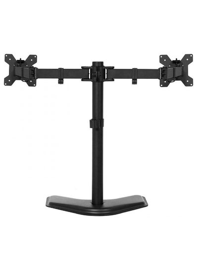 Buy Dual Adjustable Monitor Desk Stand Black in UAE