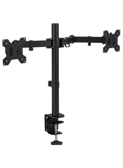 Buy Dual Arm Articulating Monitor Mount Desk Stand Black in UAE