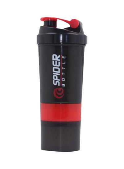 Buy Protein Shaker Mixer Bottle Red/Black 250X90X90ml in UAE