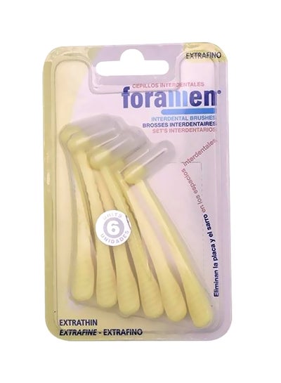 Buy 6-Piece Interdental Extra Thin Brush Curve Set Beige in UAE