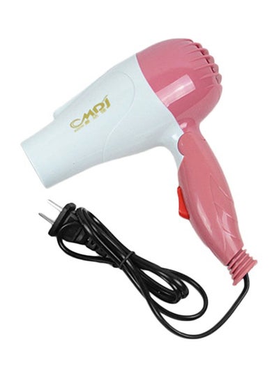 Buy Portable Mini Foldable Hair Dryer 220V White/Pink in UAE