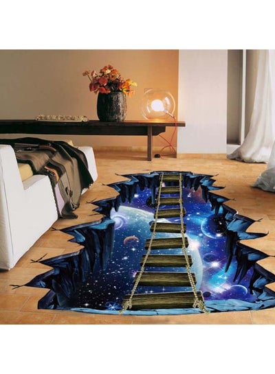 Buy 3D Suspension Bridge Floor Sticker Multicolour 60x90centimeter in Saudi Arabia