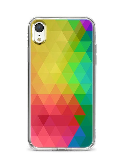 Buy Apple iPhone XR Classic Clear Case Soft TPU Gel Thin Transparent Flexible Cover - Tropical Prism Full Print Multicolour in UAE