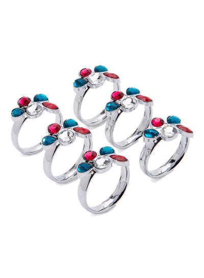 Buy Linkage Napkin Ring Set Multicolour Standard Standard in UAE