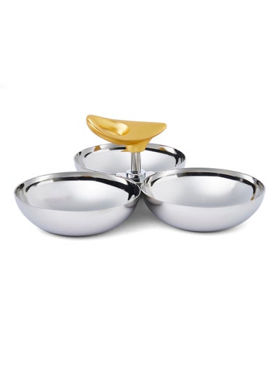 اشتري O2 Gold 3 Comprtment Snack Bowl Gold Standard Standard في الامارات