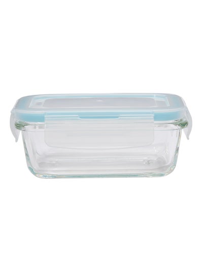 Buy Boro Pro Rectangular Food Storage Container With Lid Blue/Clear 330ml in UAE