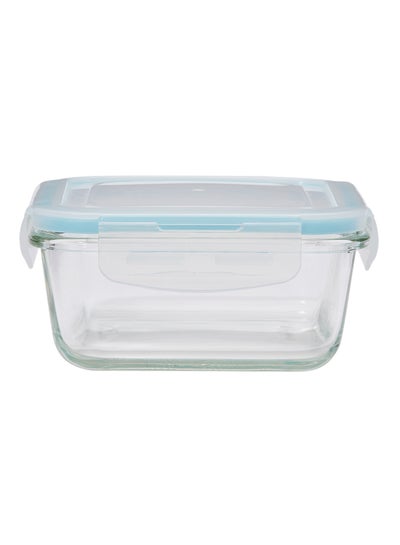 Buy Boro Pro Square Food Storage Container With Lid Blue/Clear 570ml in UAE