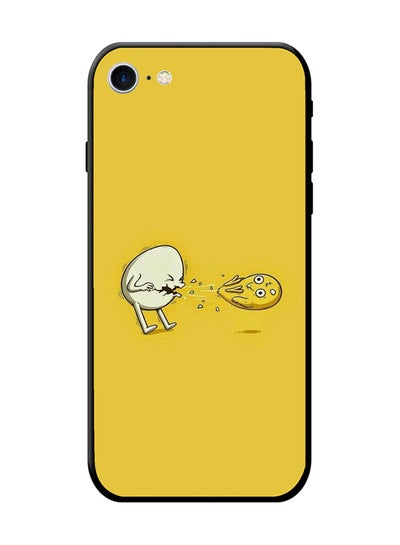 Buy Protective Case Cover For Apple iPhone 8 Yellow/White in Saudi Arabia