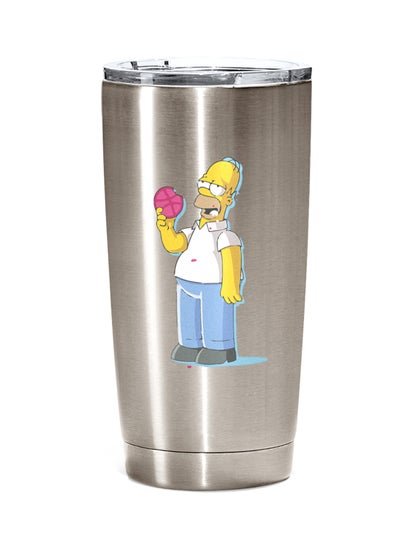 Stainless Steel Travel Tumbler With Acrylic Lid The Simpsons Donut ...