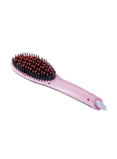 Buy Heating Hair Straightening Brush Pink/Black 550grams in Saudi Arabia