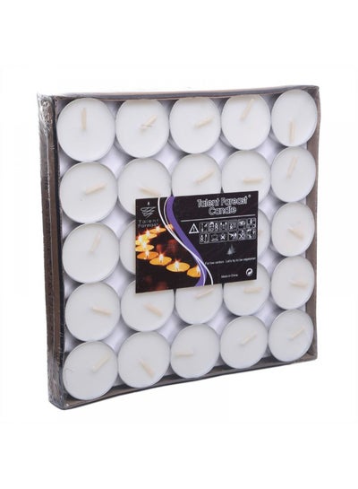 Buy 50-Piece Tea Light Candle Set White in Saudi Arabia