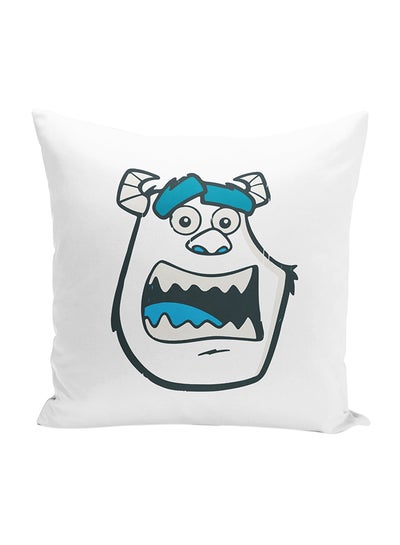 Buy Face Monsters Inc Sully Decorative Throw Pillow White/Blue/Black 16 x 16inch in UAE