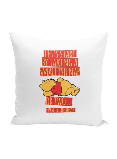 Buy Pooh Nap Quote Decorative Throw Pillow White 16 x 16inch in UAE