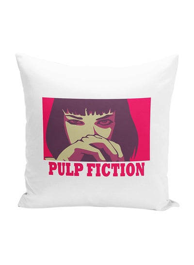 Buy Mia Wallace Pulp Fiction Decorative Throw Pillow White/Pink 16 x 16inch in UAE