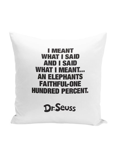اشتري Dr Seuss Quote Throw Pillow With Stuffing أبيض 16x16 بوصة في الامارات