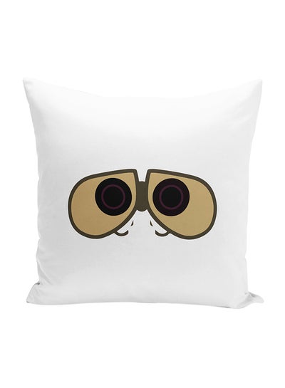 Buy Wall E Decorative Throw Pillow White/Black/Yellow 16 x 16inch in UAE