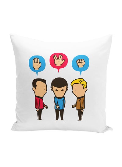 Buy Funny Star Trek Decorative Throw Pillow White 16 x 16inch in UAE