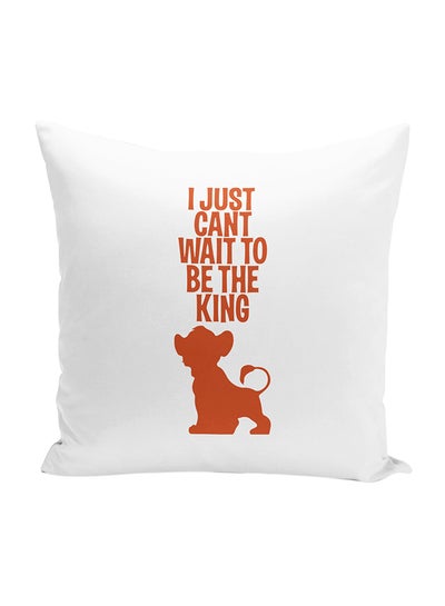 Buy Cant Wait To Be King Simba Decorative Throw Pillow White/Orange 16 x 16inch in UAE