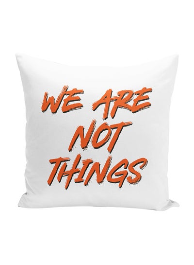 Buy Madmax Quote Decorative Throw Pillow White/Orange 16 x 16inch in UAE