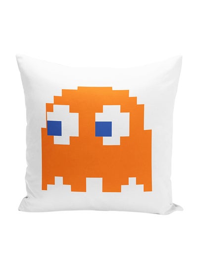 Buy Pacman Orange Decorative Throw Pillow White/Orange/Blue 16 x 16inch in UAE