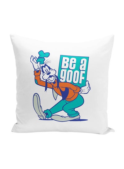 Buy Be A Goof Decorative Throw Pillow White/Orange/Green 16 x 16inch in UAE