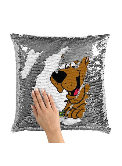 Buy Scooby Doo Cute Sequin Throw Pillow With Stuffing Multicolour 16x16inch in Saudi Arabia