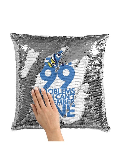 Buy Dory Quote Finding Nemo Sequin Throw Pillow With Stuffing Multicolour 16x16inch in UAE