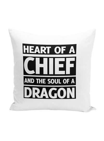 اشتري Hiccup Quote Throw Pillow With Stuffing أبيض/أسود 16x16 بوصة في الامارات