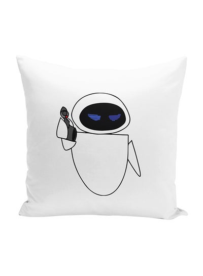 Buy Gobal Warming Wall E Throw Pillow With Stuffing polyester White 16x16inch in UAE