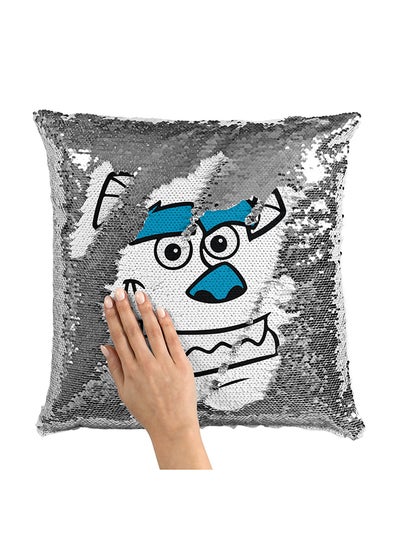 Buy Cartoon Design Children Sequin Throw Pillow With Stuffing Multicolour 16x16inch in Saudi Arabia