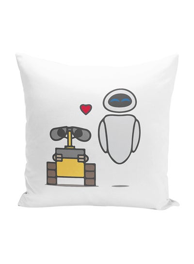 Buy Wall E Robots Decorative Throw Pillow White 16 x 16inch in UAE