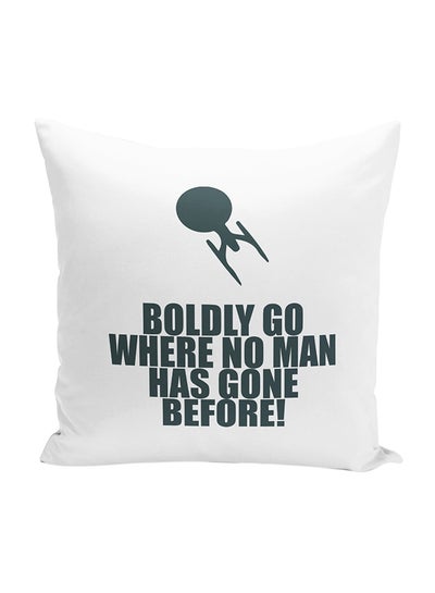 Buy Star Trek Quote Decorative Throw Pillow White/Blue 16 x 16inch in UAE