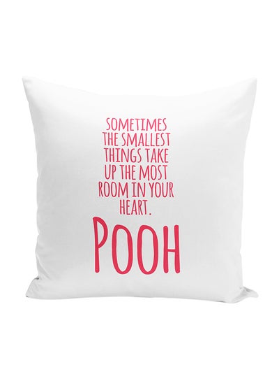 Buy Heartly Quote Pooh Decorative Throw Pillow White/Pink 16 x 16inch in UAE