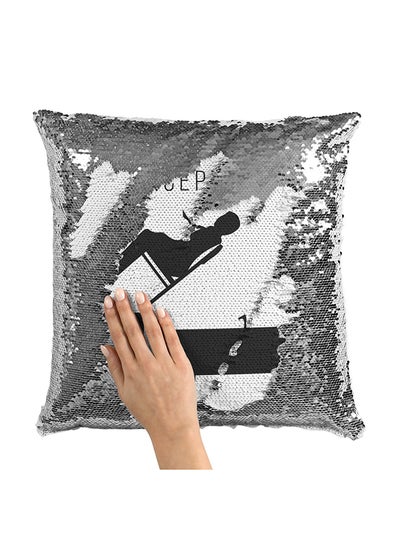 Buy Inception Artwork Sequin Throw Pillow With Stuffing Multicolour 16x16inch in UAE