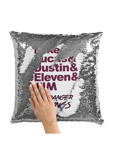 اشتري Stranger Things Team Sequin Throw Pillow With Stuffing متعدد الألوان 16x16 بوصة في الامارات