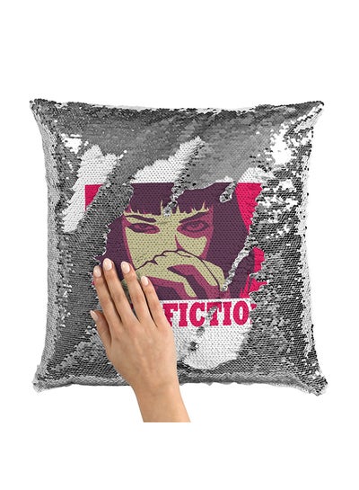 Buy Mia Wallace Pulp Fiction Sequin Throw Pillow With Stuffing Multicolour 16x16inch in UAE