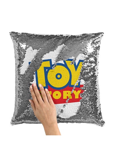 Buy Toy Story Standard Logo Sequin Throw Pillow With Stuffing Multicolour 16x16inch in UAE