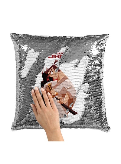 Buy Sword Of Jack Samurai Sequin Throw Pillow With Stuffing Multicolour 16x16inch in Saudi Arabia