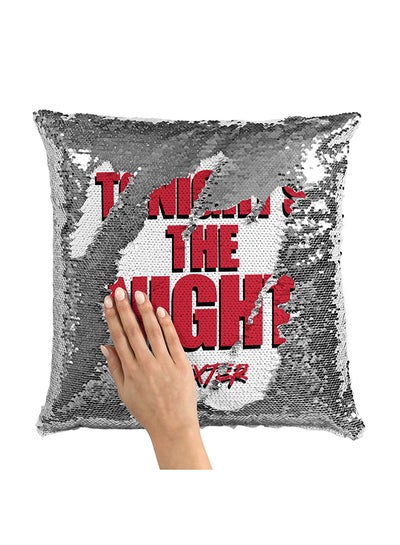 Buy Dexter Fan Sequin Throw Pillow With Stuffing Multicolour 16x16inch in Saudi Arabia