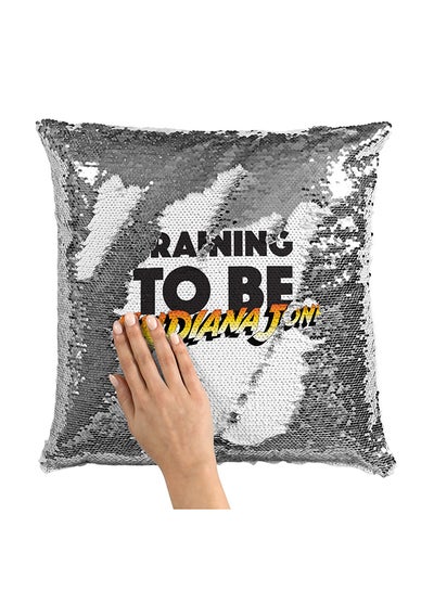 Buy Training Sequin Throw Pillow With Stuffing Multicolour 16x16inch in Saudi Arabia